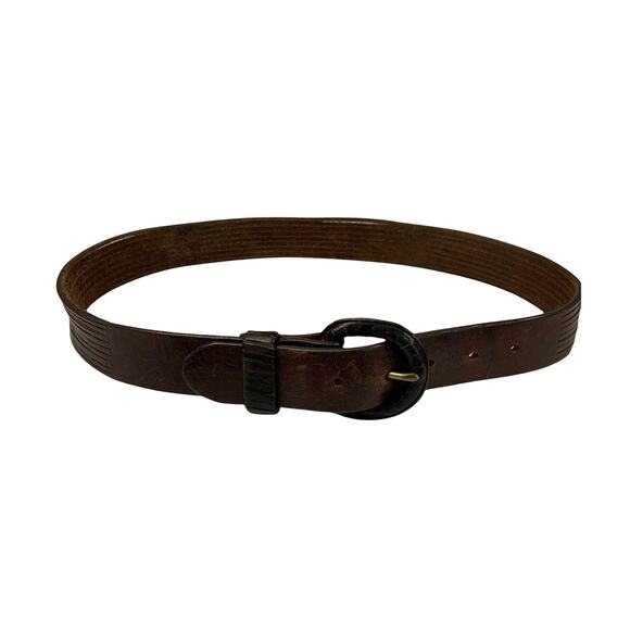Leather Belt Size 30 Brown Leather - Picture 3 of 10